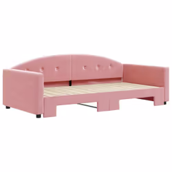 vidaXL Divano Letto con Letto Estraibile Rosa 100x200 cm in Velluto - Vista aggiuntiva 3