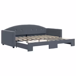 vidaXL Divano Letto con Letto Estraibile Grigio Scuro 90x190cm Velluto - Vista aggiuntiva 2