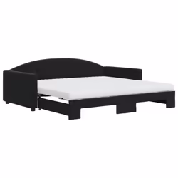 Divano Letto Estraibile con Materassi Nero 100x200 cm Vellutocod mxl 106611 - Vista aggiuntiva 2