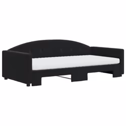 Divano Letto Estraibile con Materassi Nero 100x200 cm Vellutocod mxl 106611 - Vista aggiuntiva 3