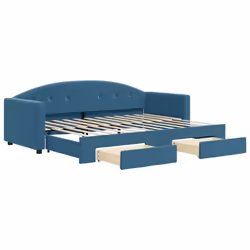 vidaXL Divano Letto Estraibile con Cassetti Blu 80x200 cm Velluto - Vista aggiuntiva 2
