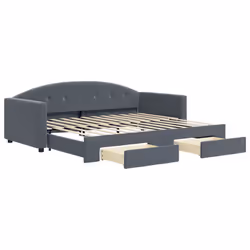 VidaXL 3197350, Divano letto, Grigio, Schiuma, Metallo, Poliestere, Legno, 2220 mm, 1000 mm
