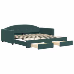 VidaXL 3197358, Divano letto, Verde, Schiuma, Metallo, Poliestere, Legno, 2220 mm, 1100 mm