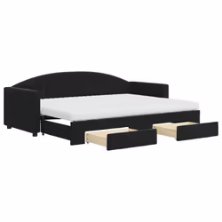 vidaXL Divano Letto Estraibile con Cassetti Nero 80x200 cm in Velluto - Vista aggiuntiva 2