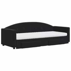 vidaXL Divano Letto Estraibile con Cassetti Nero 80x200 cm in Velluto - Vista aggiuntiva 3