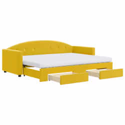 vidaXL Divano Letto Estraibile con Cassetti Giallo 80x200cm in Velluto - Vista aggiuntiva 2