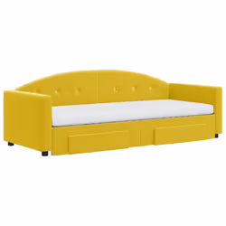 vidaXL Divano Letto Estraibile con Cassetti Giallo 80x200cm in Velluto - Vista aggiuntiva 3