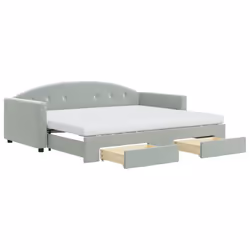 VidaXL 3197373, Divano letto, Grigio, Schiuma, Metallo, Poliestere, Legno, 2220 mm, 1000 mm