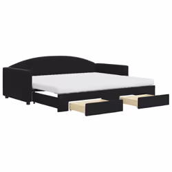 vidaXL Divano Letto Estraibile con Cassetti Nero 90x200 cm in Velluto - Vista aggiuntiva 2