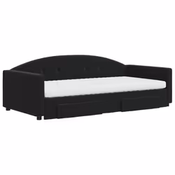 Divano Letto Estraibile con Cassetti Nero 100x200 cm in Vellutocod mxl 130640 - Vista aggiuntiva 3