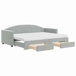 VidaXL 3197386, Divano letto, Grigio, Schiuma, Metallo, Poliestere, Legno, 2120 mm, 1000 mm