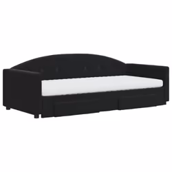 Divano Letto Estraibile con Cassetti Nero 90x190 cm in Vellutocod mxl 106654 - Vista aggiuntiva 3