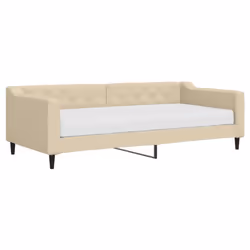 vidaXL Divano Letto con Materasso Crema 90x200 cm in Tessuto - Vista aggiuntiva 2