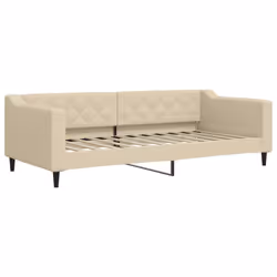 vidaXL Divano Letto con Materasso Crema 90x200 cm in Tessuto - Vista aggiuntiva 3