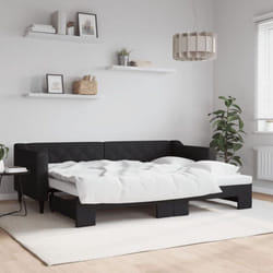 Divano Letto con Letto Estraibile, Letto per adulti Nero 80x200 Tessuto Vidaxl 1906
