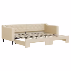 vidaXL Divano Letto con Letto Estraibile Crema 80x200 cm Tessuto - Vista aggiuntiva 2