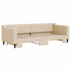 vidaXL Divano Letto con Letto Estraibile Crema 80x200 cm Tessuto - Vista aggiuntiva 3