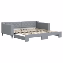 vidaXL Divano Letto con Letto Estraibile Grigio Chiaro 100x200 Tessuto - Vista aggiuntiva 2