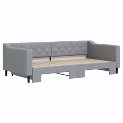 vidaXL Divano Letto con Letto Estraibile Grigio Chiaro 100x200 Tessuto - Vista aggiuntiva 3
