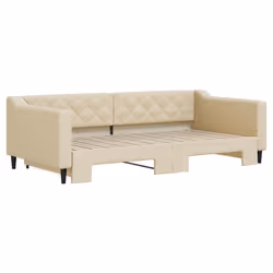 Divano Letto con Letto Estraibile Crema 100x200 cm in Tessutocod mxl 130573 - Vista aggiuntiva 3