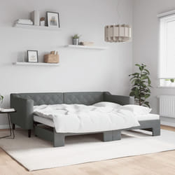 Divano Letto con Letto Estraibile Grigio Scuro 90x190cm Tessutocod mxl 130581
