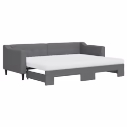 vidaXL Divano Letto Estraibile Materassi Grigio Scuro 80x200cm Tessuto - Vista aggiuntiva 2