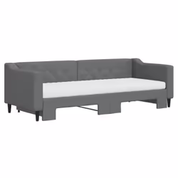 vidaXL Divano Letto Estraibile Materassi Grigio Scuro 80x200cm Tessuto - Vista aggiuntiva 3