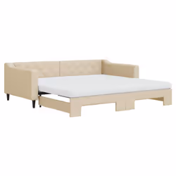 Divano Letto Estraibile con Materassi Crema 100x200 cm Tessutocod mxl 107115 - Vista aggiuntiva 2
