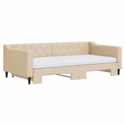 Divano Letto Estraibile con Materassi Crema 100x200 cm Tessutocod mxl 107115 - Vista aggiuntiva 3