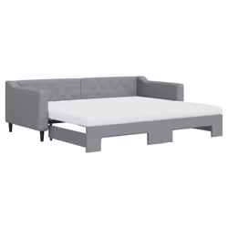 VidaXL 3197454, Divano letto, Grigio, Schiuma, Metallo, Poliestere, Legno, 2130 mm, 1000 mm