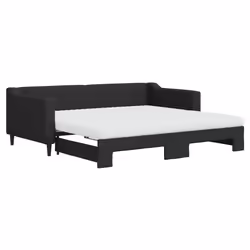 Divano Letto Estraibile con Materassi Nero 90x190 cm in Tessutocod mxl 131080 - Vista aggiuntiva 2