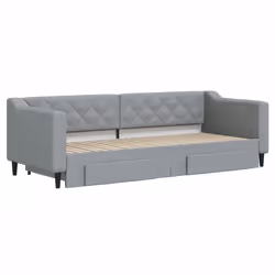 vidaXL Divano Letto Estraibile Cassetti Grigio Chiaro 80x200cm Tessuto - Vista aggiuntiva 3