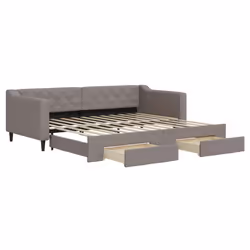 vidaXL Divano Letto Estraibile con Cassetti Tortora 90x200 cm Tessuto - Vista aggiuntiva 2