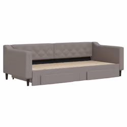 vidaXL Divano Letto Estraibile con Cassetti Tortora 90x200 cm Tessuto - Vista aggiuntiva 3