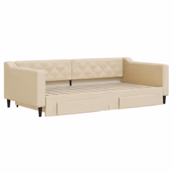 Divano Letto Estraibile con Cassetti Crema 100x200cm in Tessutocod mxl 82711 - Vista aggiuntiva 3
