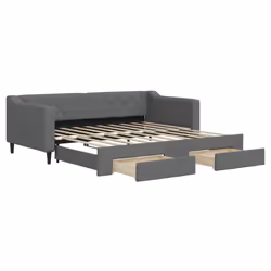 Divano Letto Estraibile Cassetti Grigio Scuro 90x190cm Tessutocod mxl 92999 - Vista aggiuntiva 2