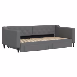Divano Letto Estraibile Cassetti Grigio Scuro 90x190cm Tessutocod mxl 92999 - Vista aggiuntiva 3