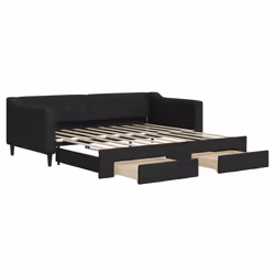 vidaXL Divano Letto Estraibile con Cassetti Nero 90x190 cm in Tessuto - Vista aggiuntiva 2