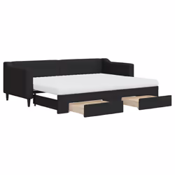 Divano Letto Estraibile con Cassetti Nero 80x200 cm in Tessutocod mxl 131087 - Vista aggiuntiva 2