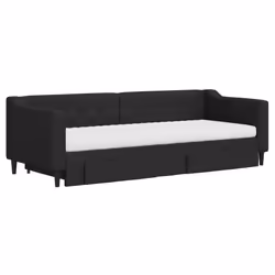 Divano Letto Estraibile con Cassetti Nero 80x200 cm in Tessutocod mxl 131087 - Vista aggiuntiva 3
