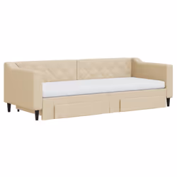 Divano Letto Estraibile con Cassetti Crema 80x200 cm in Tessutocod mxl 107121 - Vista aggiuntiva 3