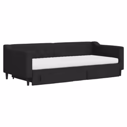 Divano Letto Estraibile con Cassetti Nero 90x200 cm in Tessutocod mxl 130646 - Vista aggiuntiva 3