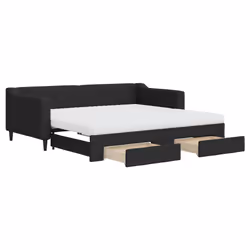Divano Letto Estraibile con Cassetti Nero 90x190 cm in Tessutocod mxl 82737 - Vista aggiuntiva 2