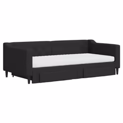 Divano Letto Estraibile con Cassetti Nero 90x190 cm in Tessutocod mxl 82737 - Vista aggiuntiva 3