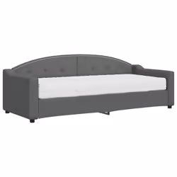 vidaXL Divano Letto con Materasso Grigio Scuro 80x200 cm in Tessuto - Vista aggiuntiva 2