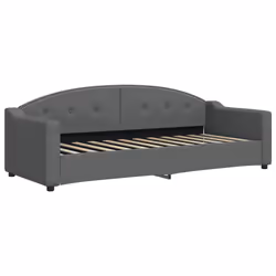 vidaXL Divano Letto con Materasso Grigio Scuro 80x200 cm in Tessuto - Vista aggiuntiva 3