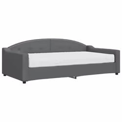 vidaXL Divano Letto con Materasso Grigio Scuro 100x200 cm in Tessuto - Vista aggiuntiva 2