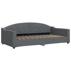 vidaXL Divano Letto con Materasso Grigio Scuro 100x200 cm in Tessuto - Vista aggiuntiva 3