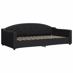 vidaXL Divano Letto con Materasso Nero 100x200 cm in Tessuto - Vista aggiuntiva 3