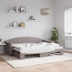 Divano Letto con Letto Estraibile Tortora 80x200 cm Tessuto Vidaxl 54356